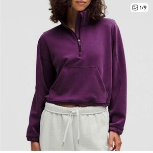 lululemon purple brushed softstreme half zip